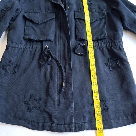 Rails Lancaster Indigo Stars Jacket Tencel Linen Blend Blue Womens Oversized XS - Picture 11 of 11